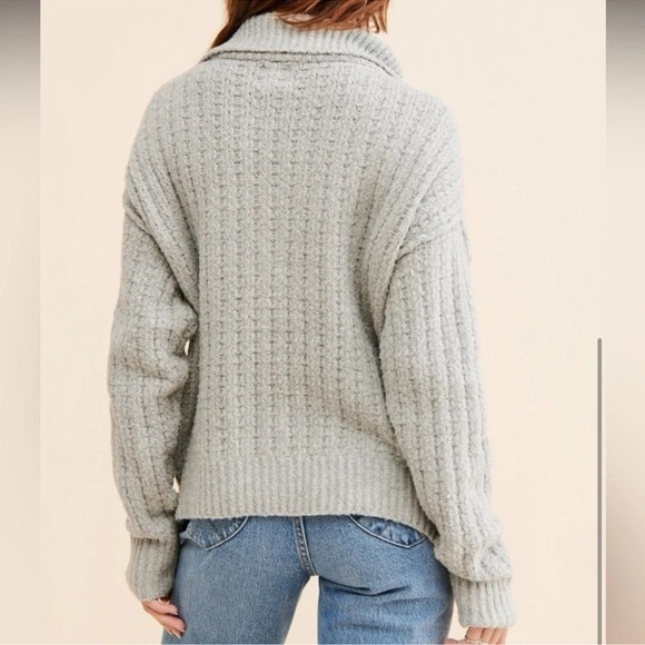 We The Free Womens Colorado Half Zip Shawl Collar Sweater Gray Large - Picture 3 of 12